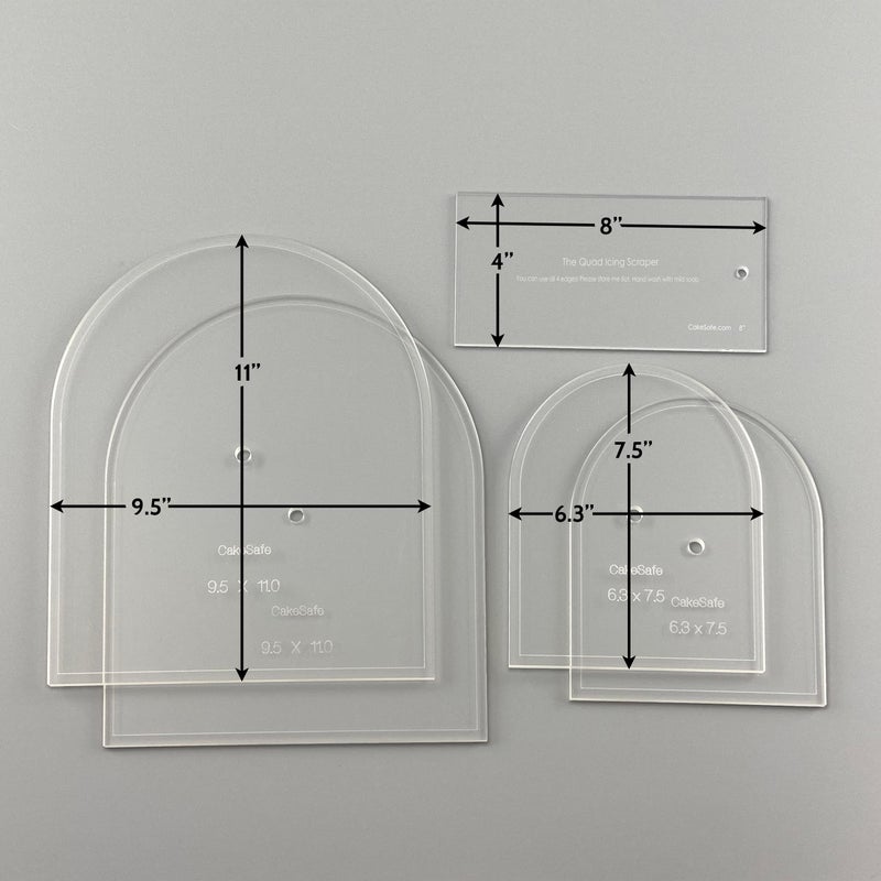 CAKESAFE - Arch Disk Kit- 2 Arched Disk Sets w/Scraper-Unique Shaped Acrylic Disks for Cake Decorating - Image 2
